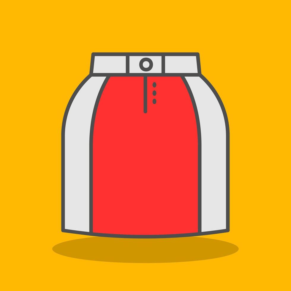 Mini skirt Filled Shadow Icon vector