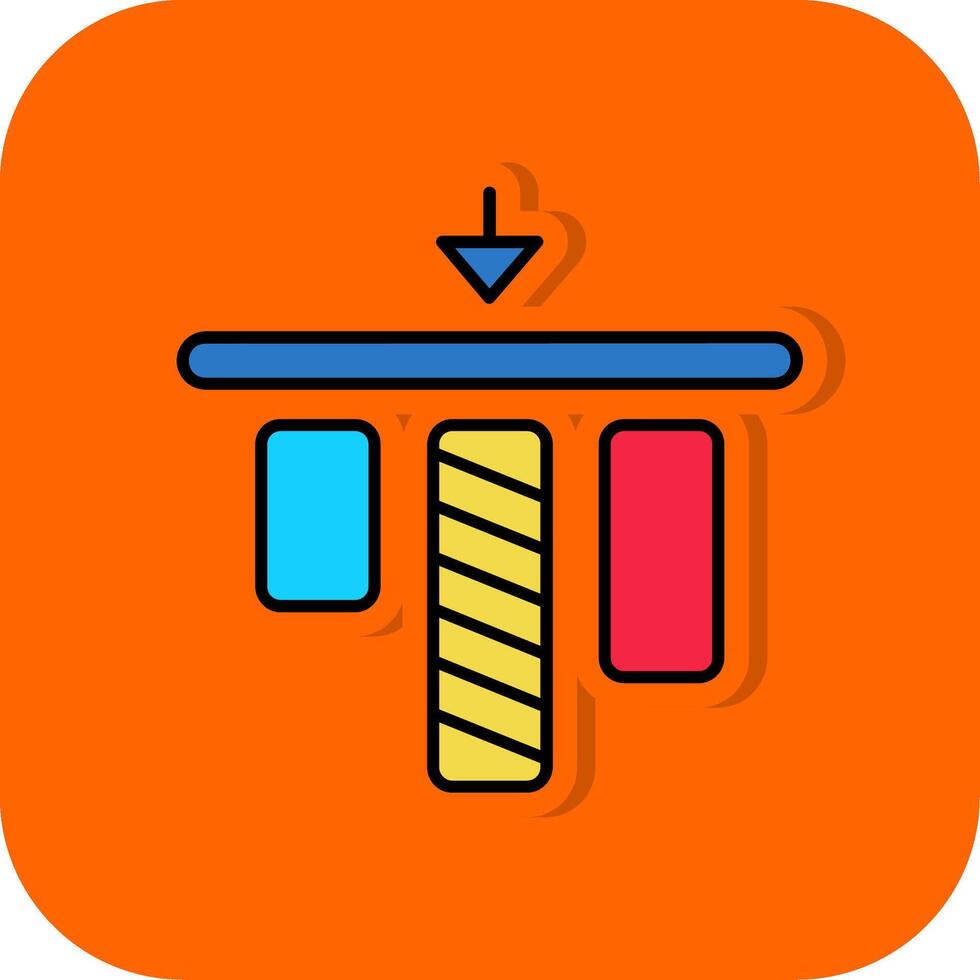 Top alignment Filled Orange background Icon vector