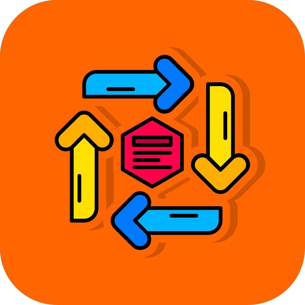Infographic elements Filled Orange background Icon vector
