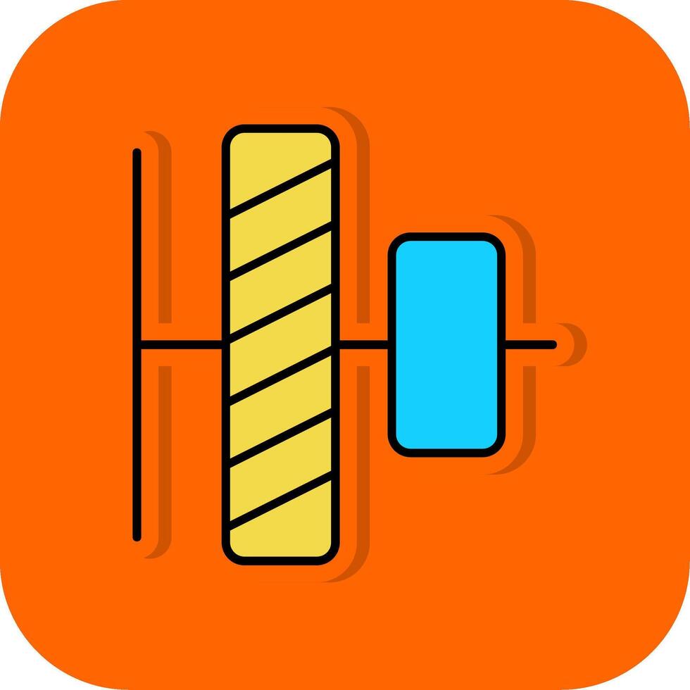 Vertical alignment Filled Orange background Icon vector