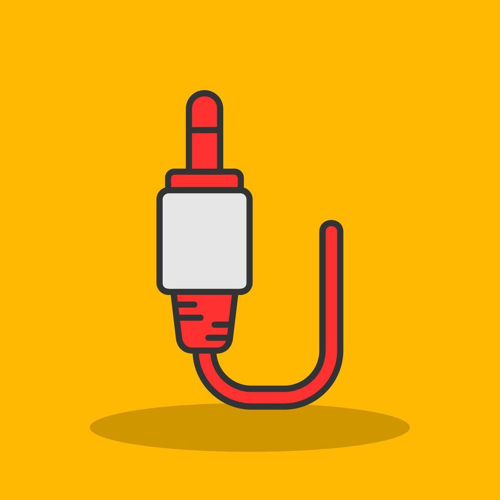 Audio cable Filled Shadow Icon vector
