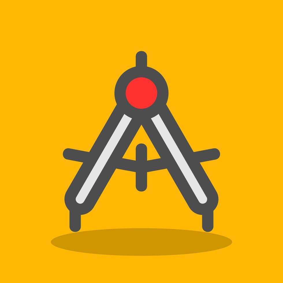Drawing compass Filled Shadow Icon vector