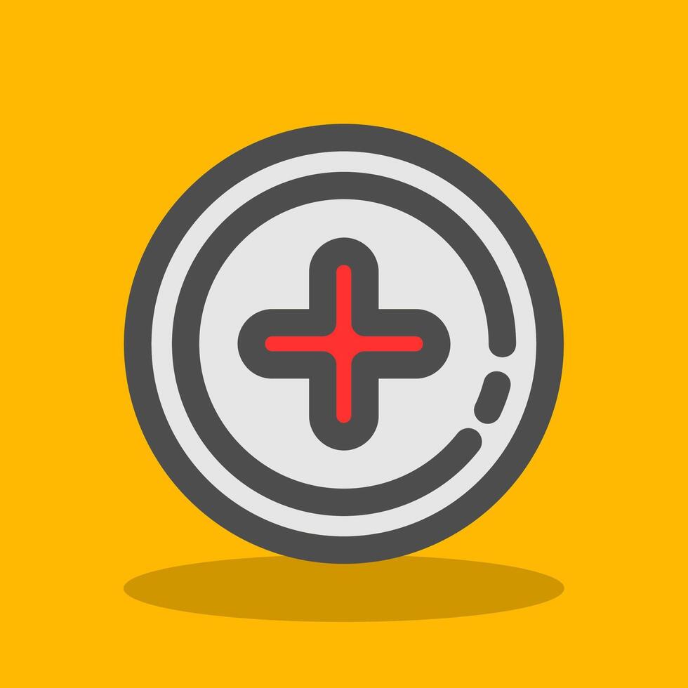 Add 2 Filled Shadow Icon vector