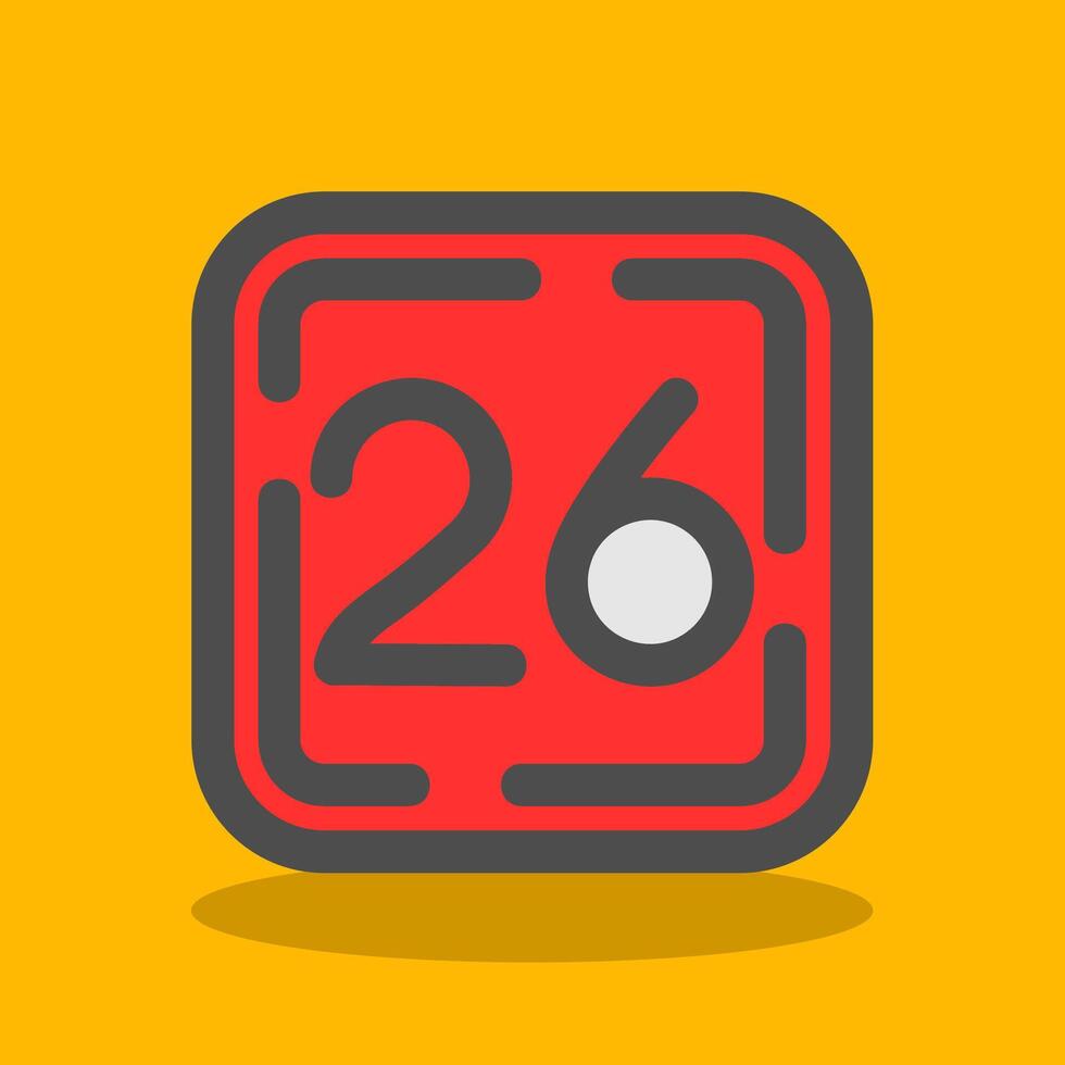 Twenty Six Filled Shadow Icon vector