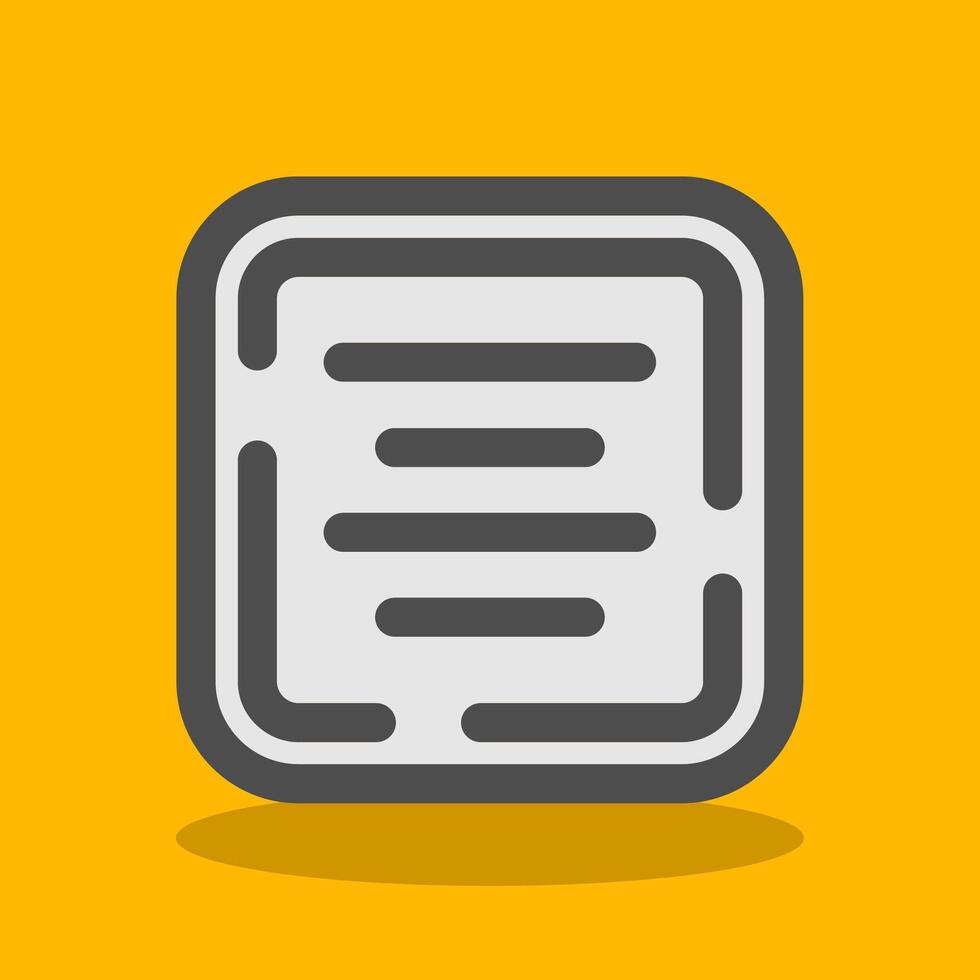 Center alignment Filled Shadow Icon vector