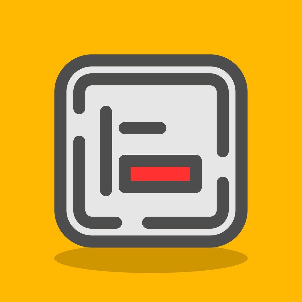 Left alignment Filled Shadow Icon vector