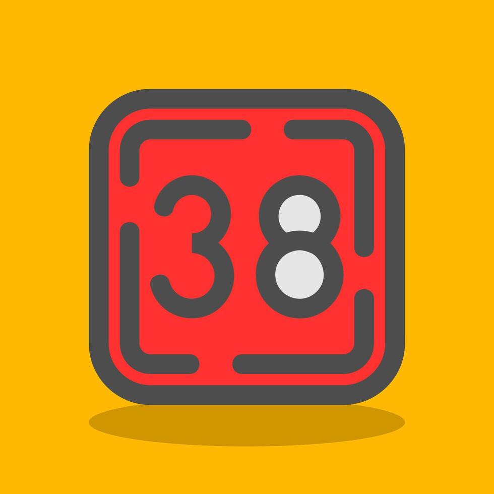 Thirty Eight Filled Shadow Icon vector