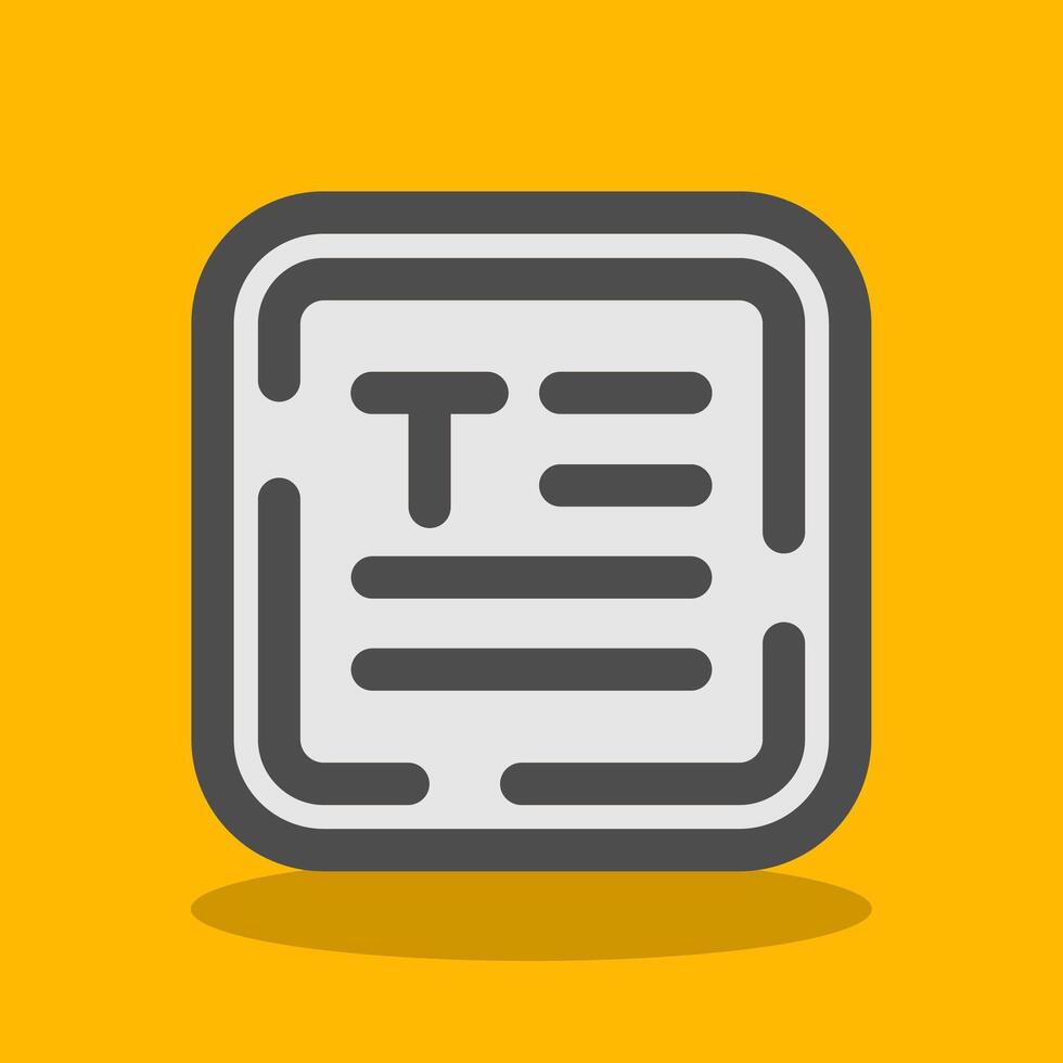Align text Filled Shadow Icon vector