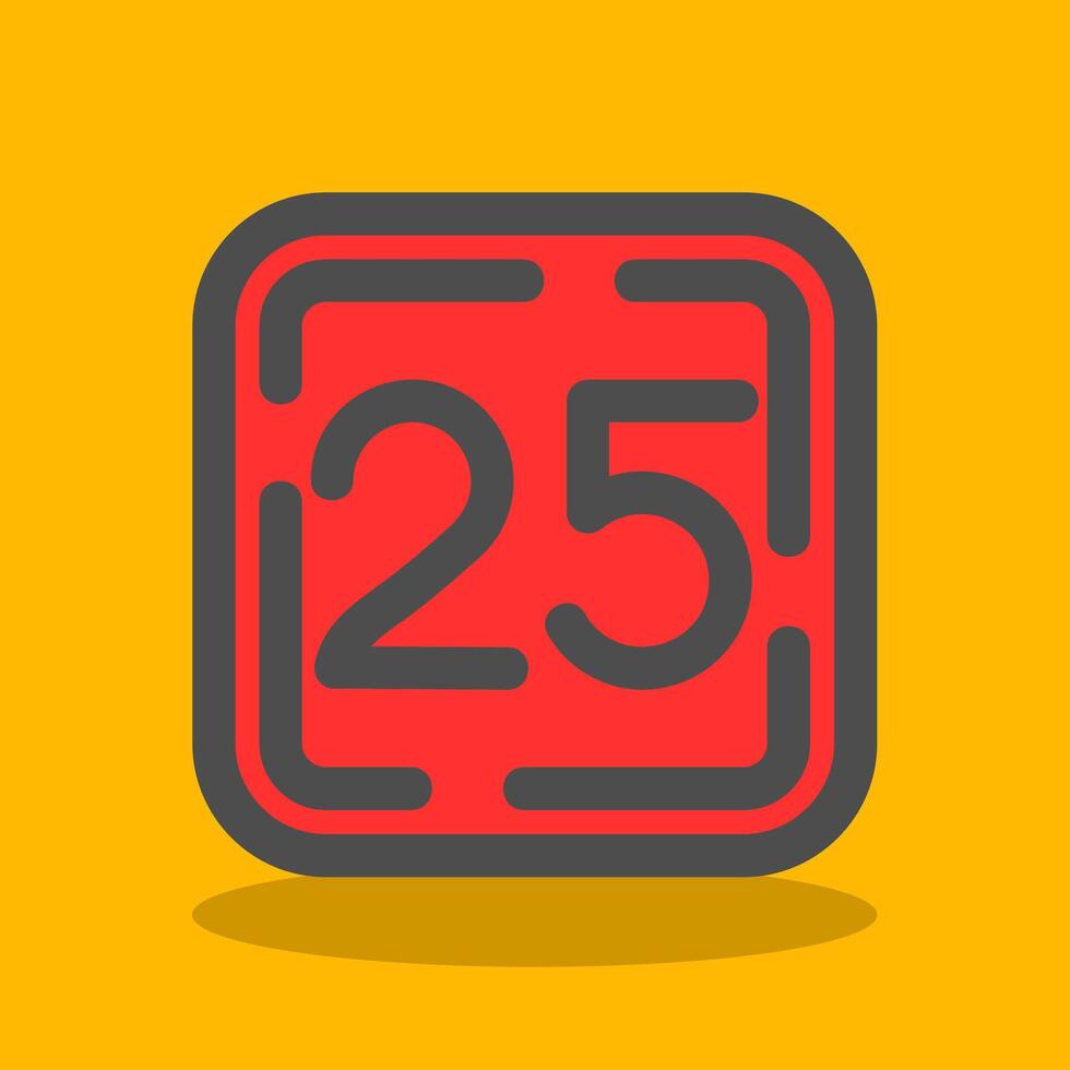 Twenty Five Filled Shadow Icon vector