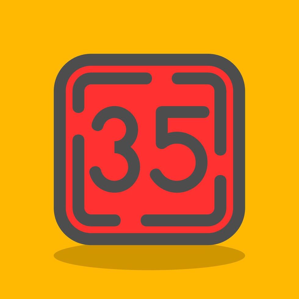 Thirty Five Filled Shadow Icon vector