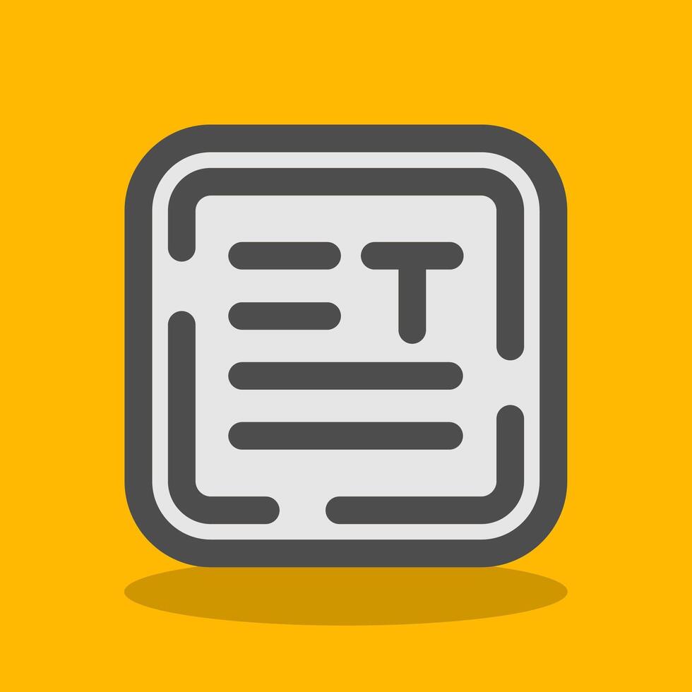 Align text Filled Shadow Icon vector