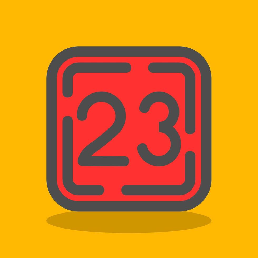 Twenty Three Filled Shadow Icon vector