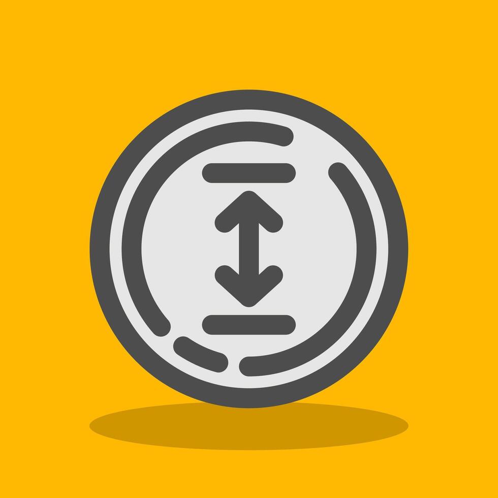 Up and down arrow Filled Shadow Icon vector