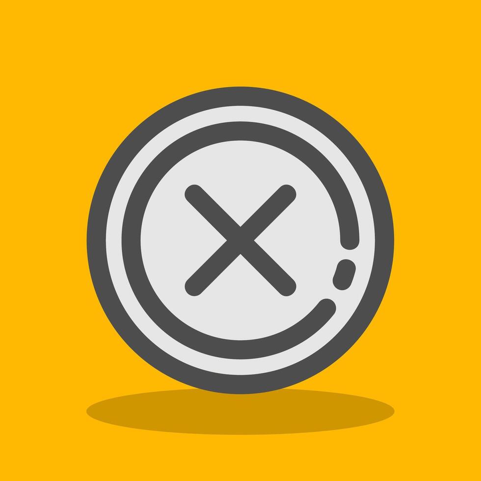Delete 1 Filled Shadow Icon vector