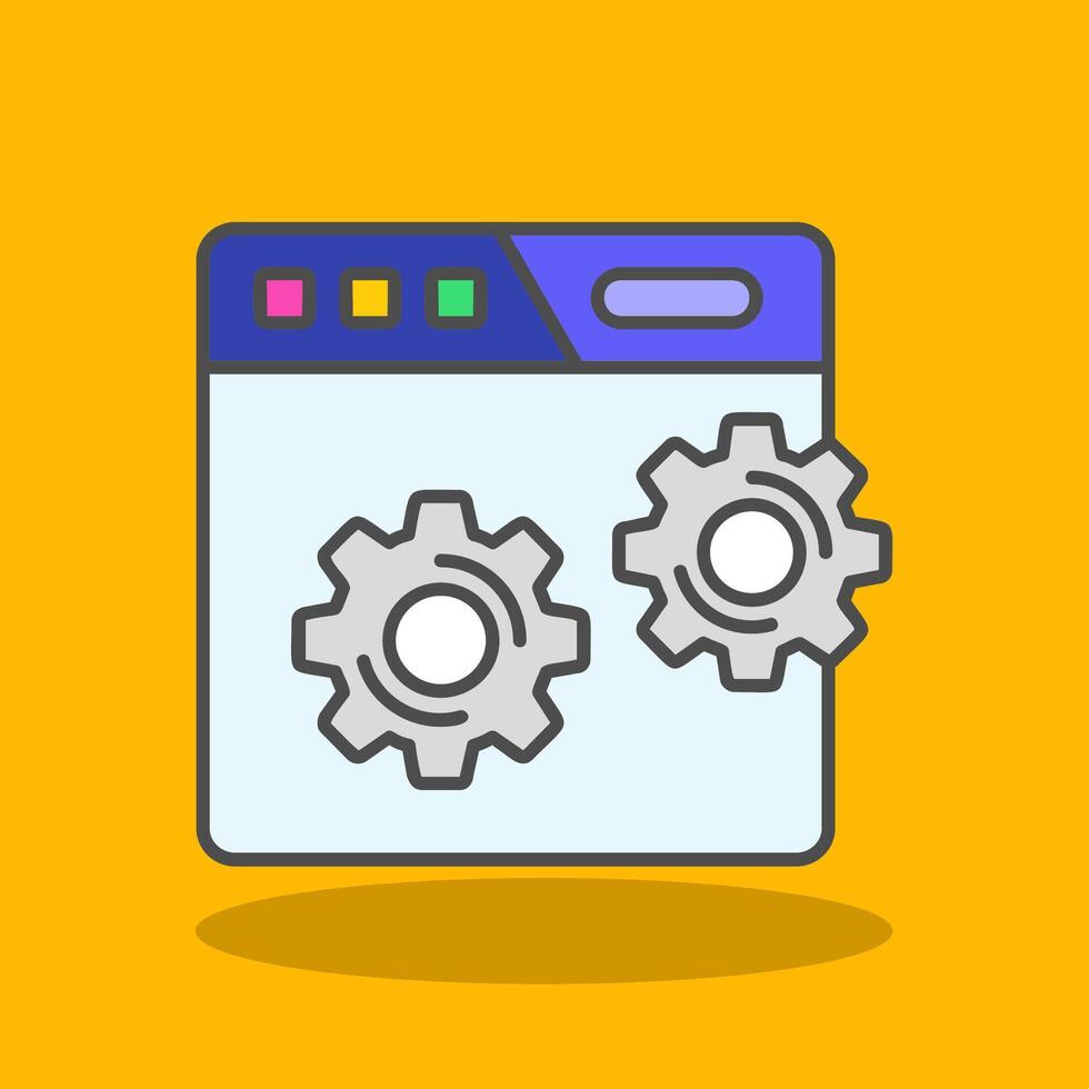 Web setting Filled Shadow Icon vector