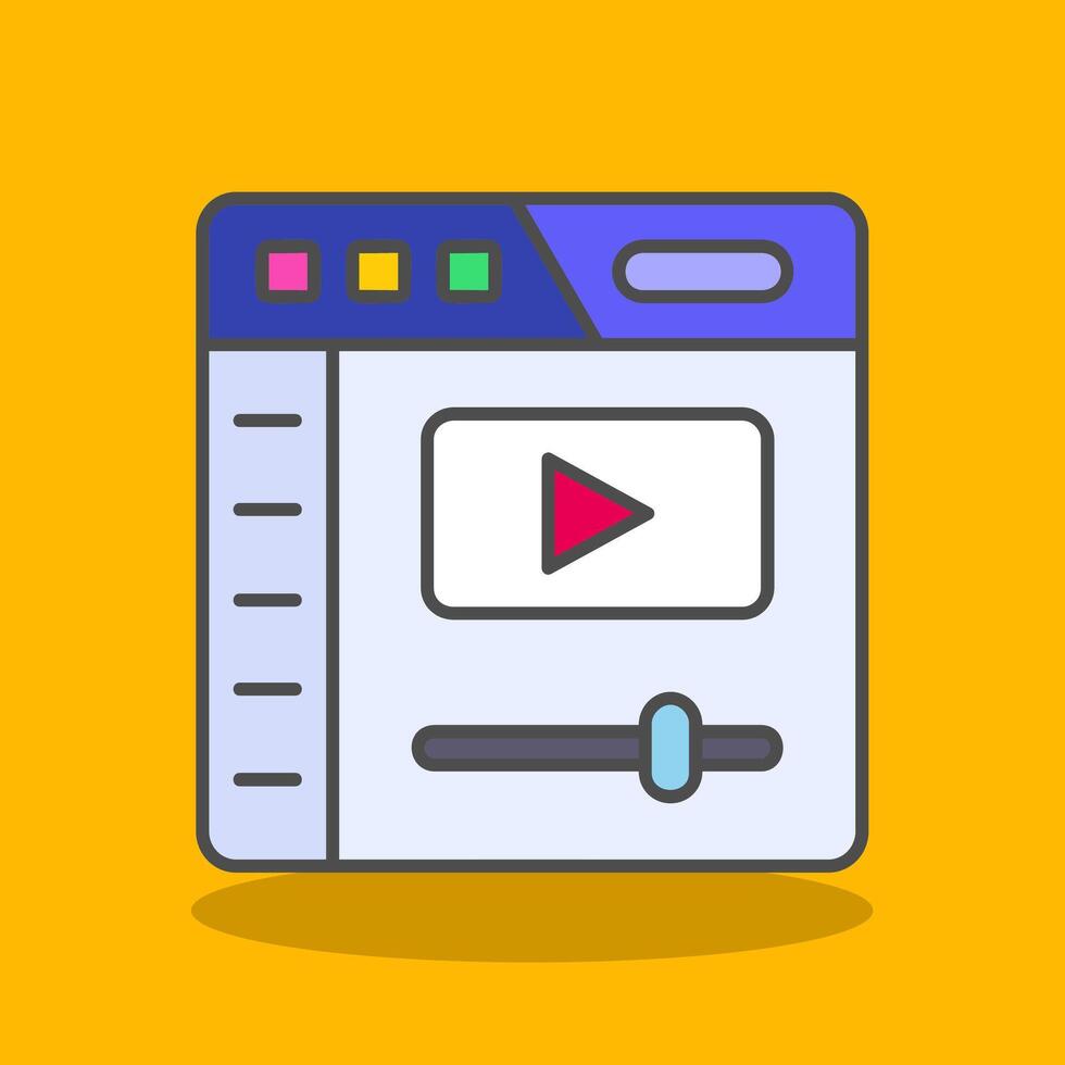 Video player Filled Shadow Icon vector