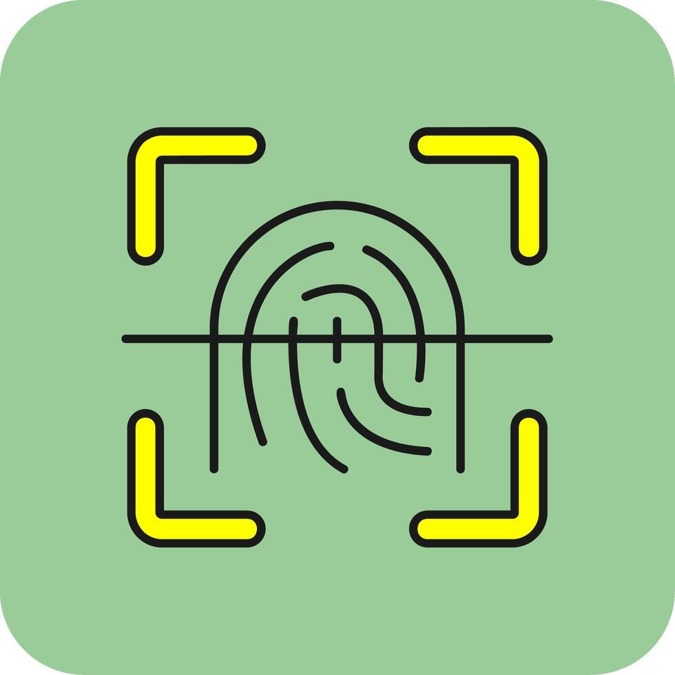 Finger print Filled Yellow Icon vector