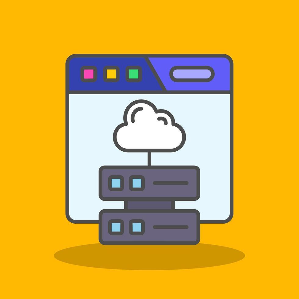 Cloud storage Filled Shadow Icon vector