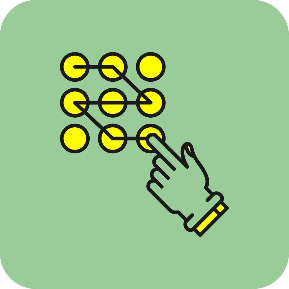 Pattern lock Filled Yellow Icon vector