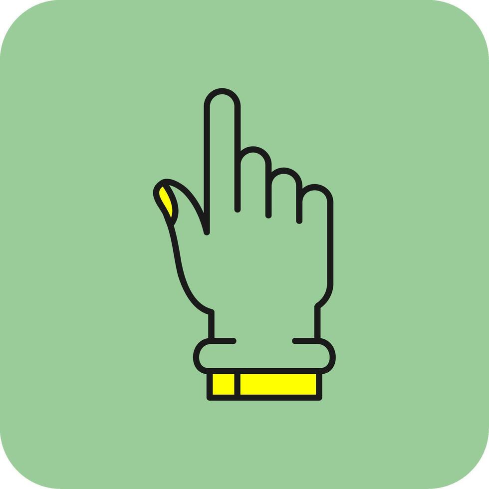 Hand click Filled Yellow Icon vector