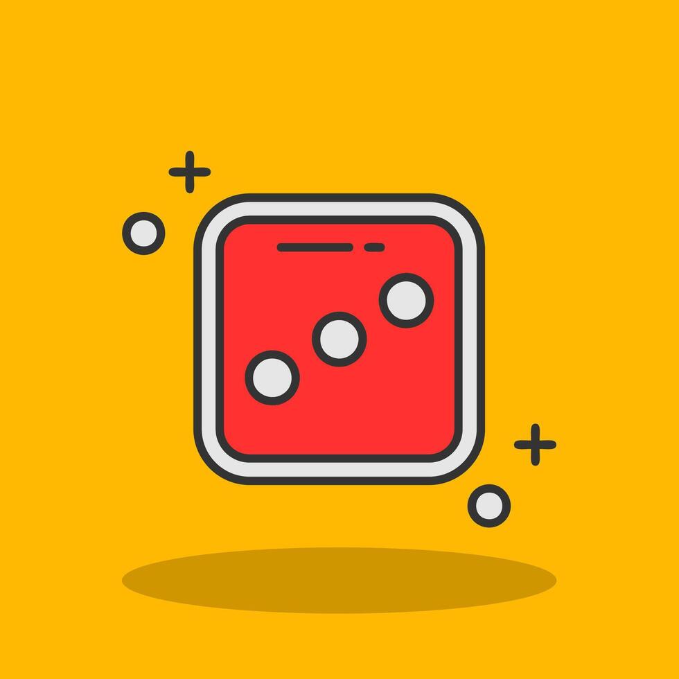 Dice three Filled Shadow Icon vector