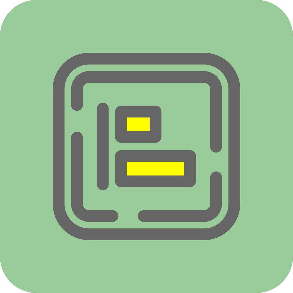 Right align Filled Yellow Icon vector