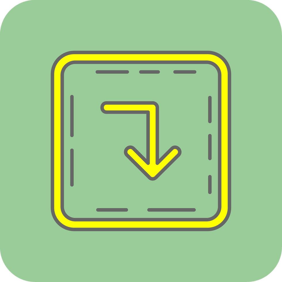 Turn down Filled Yellow Icon vector