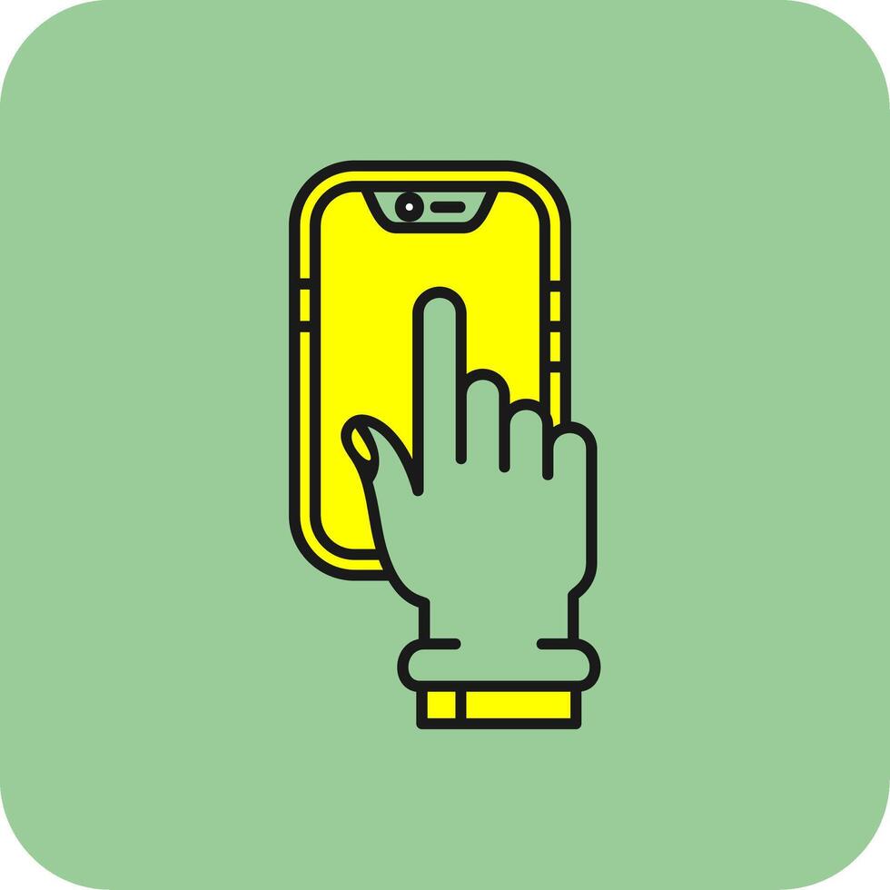Touch Device Filled Yellow Icon vector