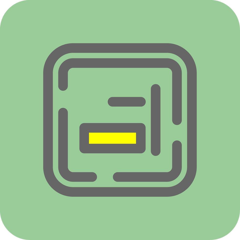 Right alignment Filled Yellow Icon vector