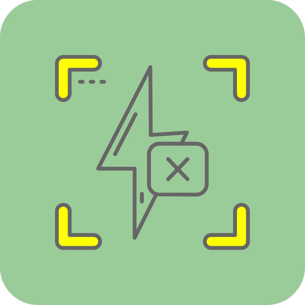 Flash off Filled Yellow Icon vector