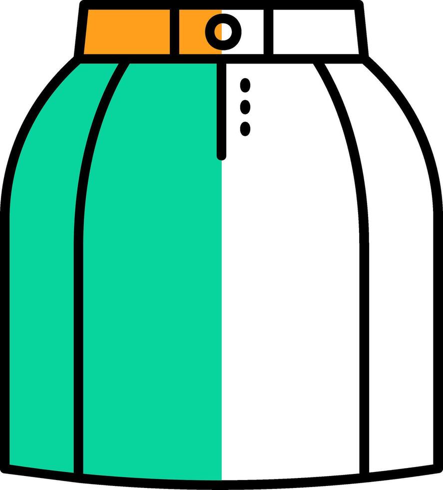 Mini skirt Filled Half Cut Icon vector