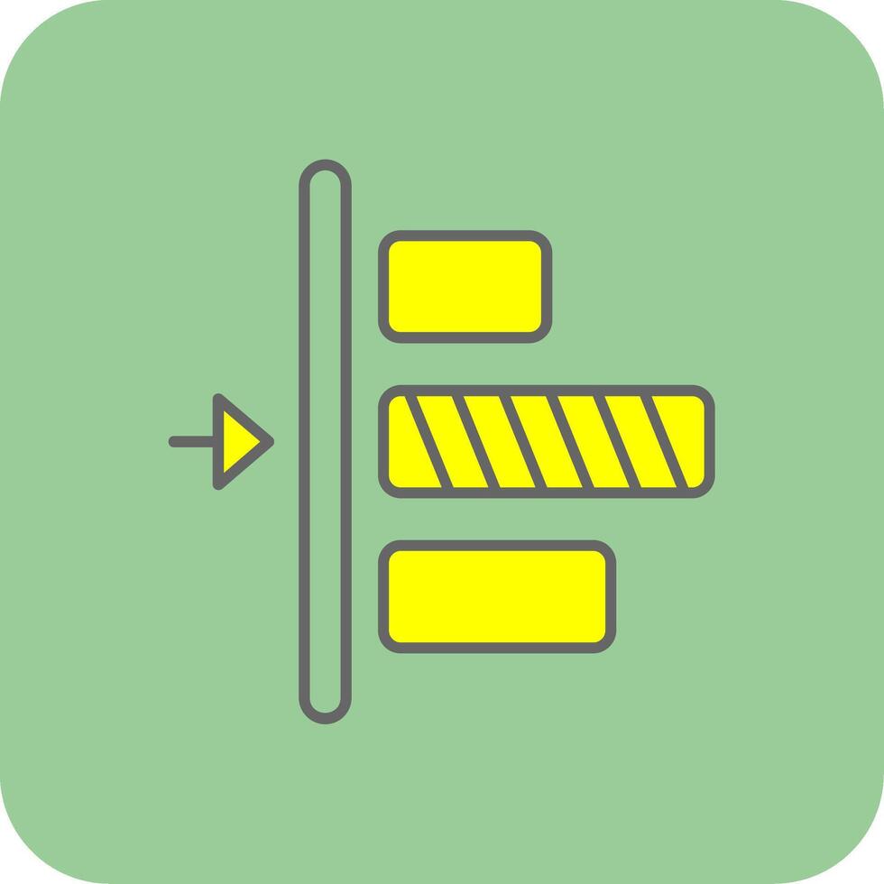 izquierda alineación lleno amarillo icono vector