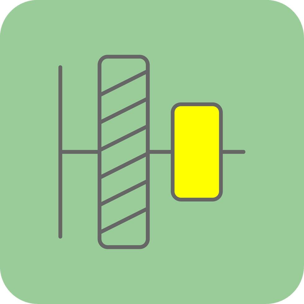 vertical alineación lleno amarillo icono vector