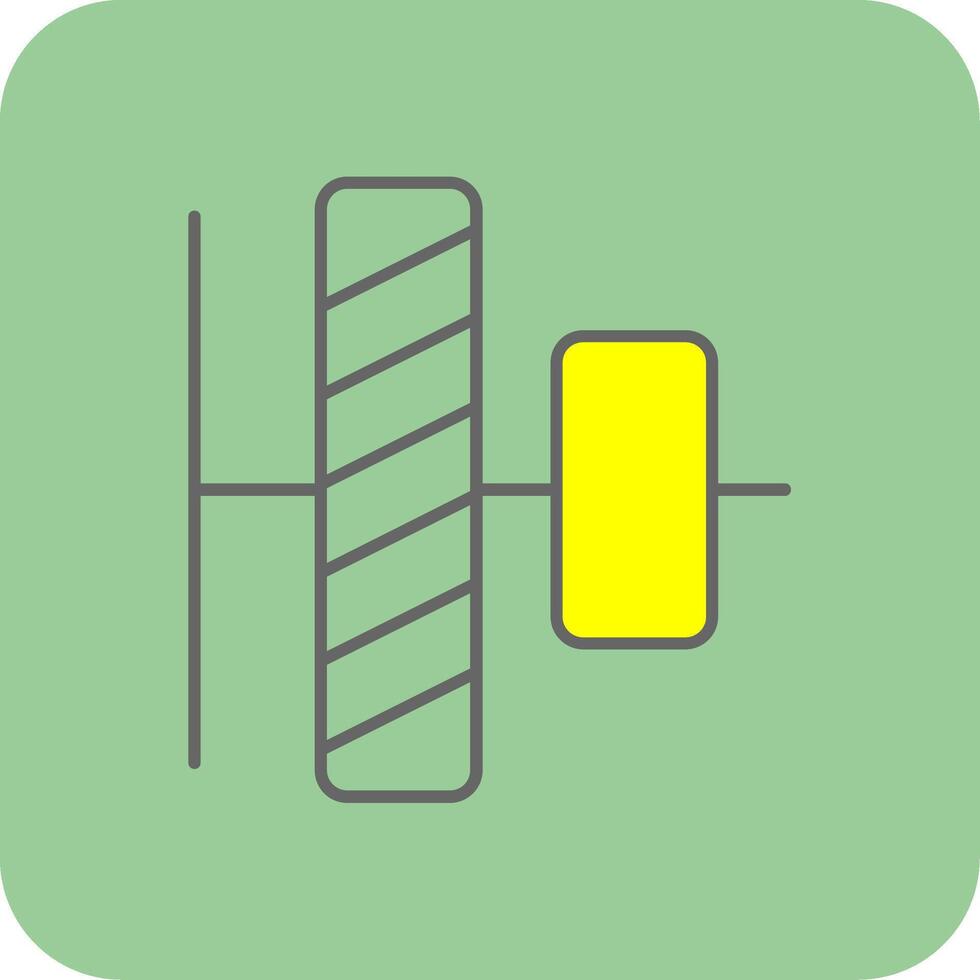 Vertical alignment Filled Yellow Icon vector