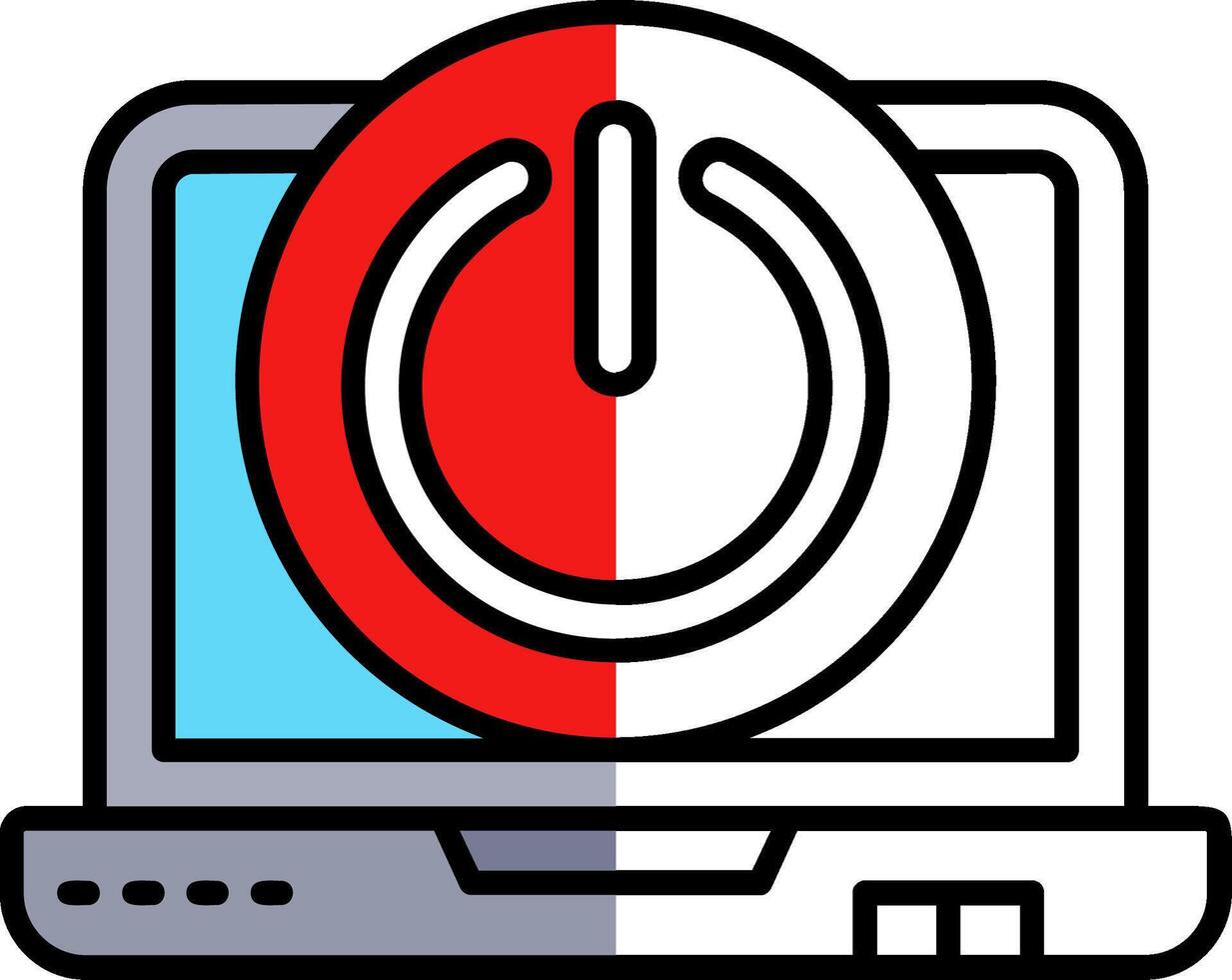 Power off Filled Half Cut Icon vector