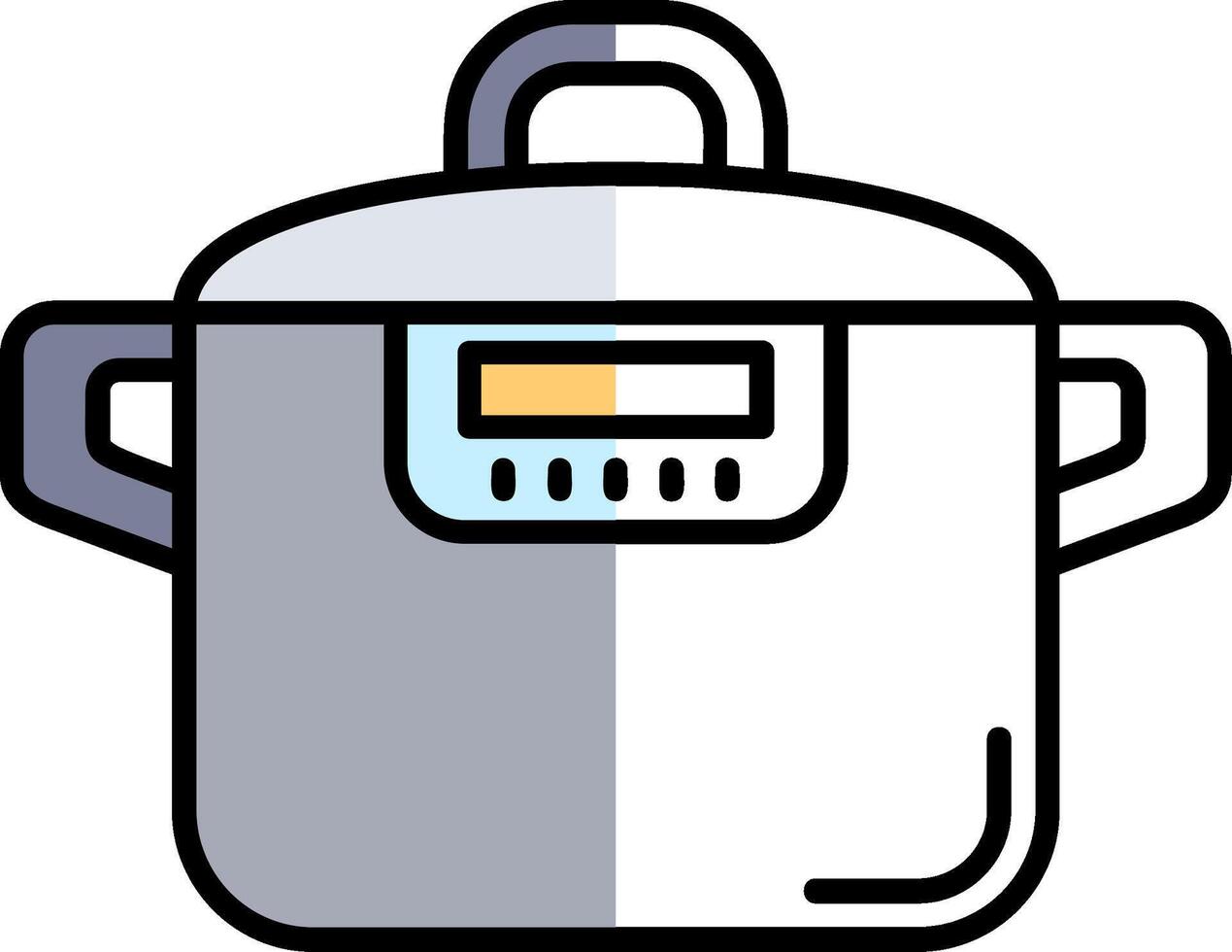 Pressure cooker Filled Half Cut Icon vector