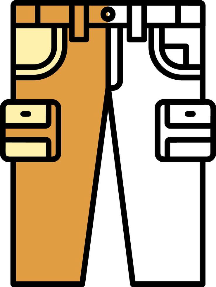Cargo pants Filled Half Cut Icon vector