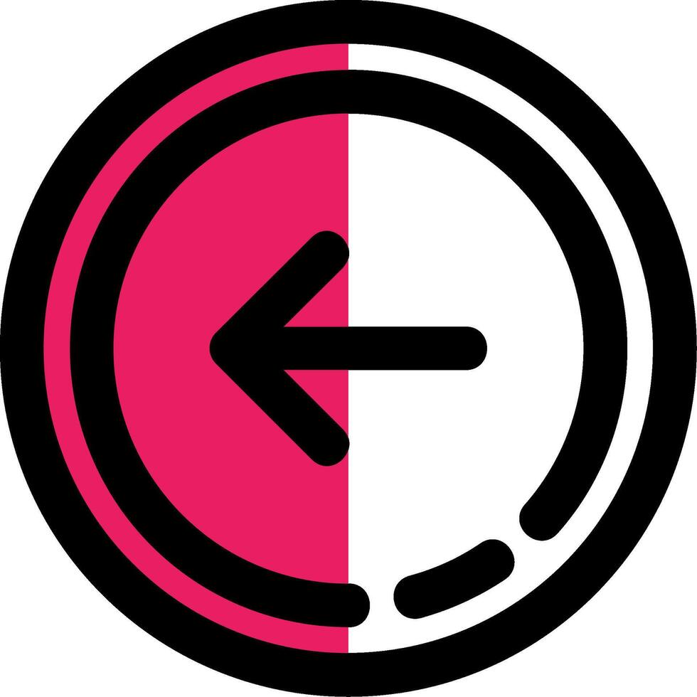 Left arrow Filled Half Cut Icon vector