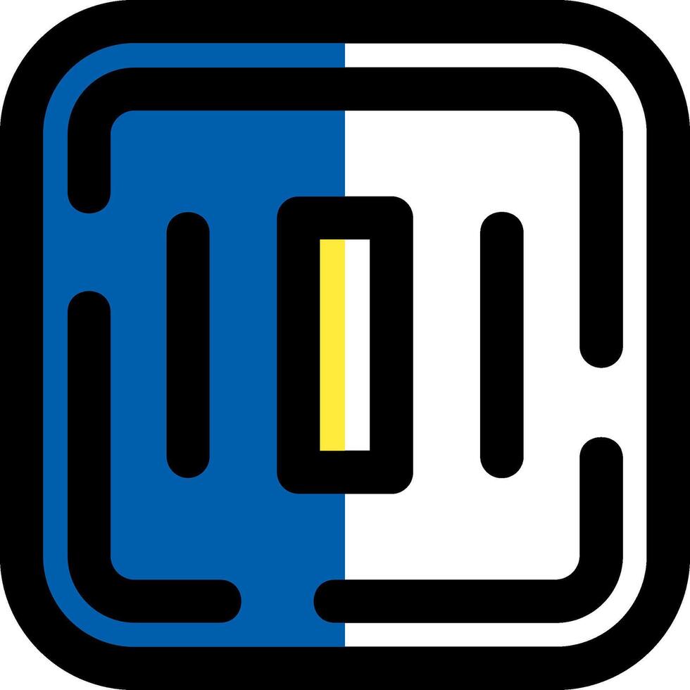 Center alignment Filled Half Cut Icon vector