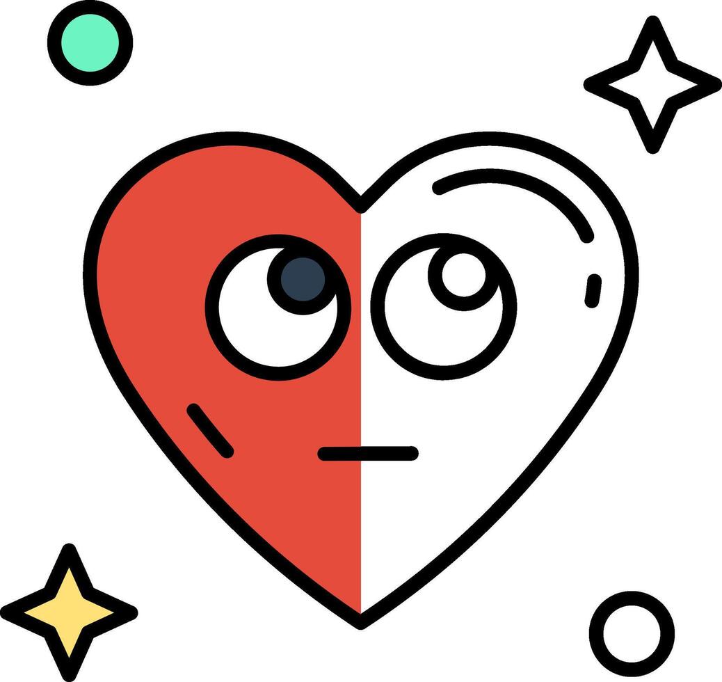 Rolling eyes Filled Half Cut Icon vector