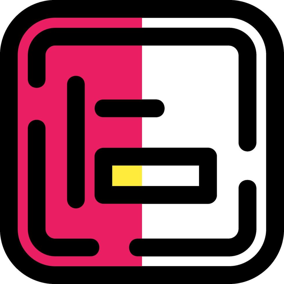 Left alignment Filled Half Cut Icon vector