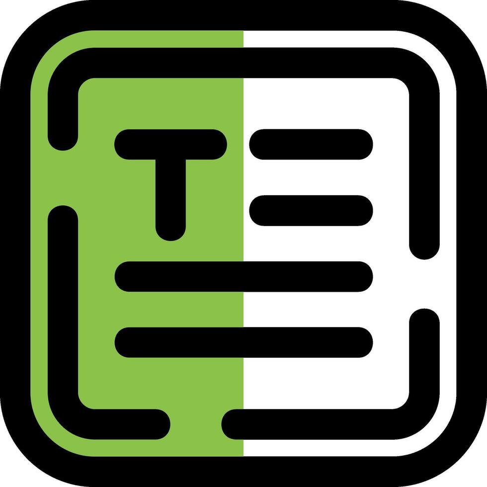 Align text Filled Half Cut Icon vector