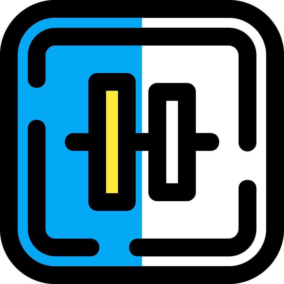 Vertical alignment Filled Half Cut Icon vector