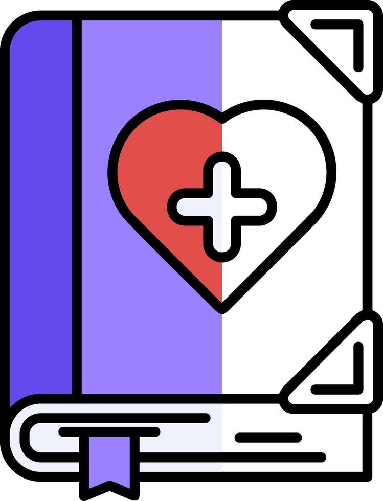 Medical book Filled Half Cut Icon vector