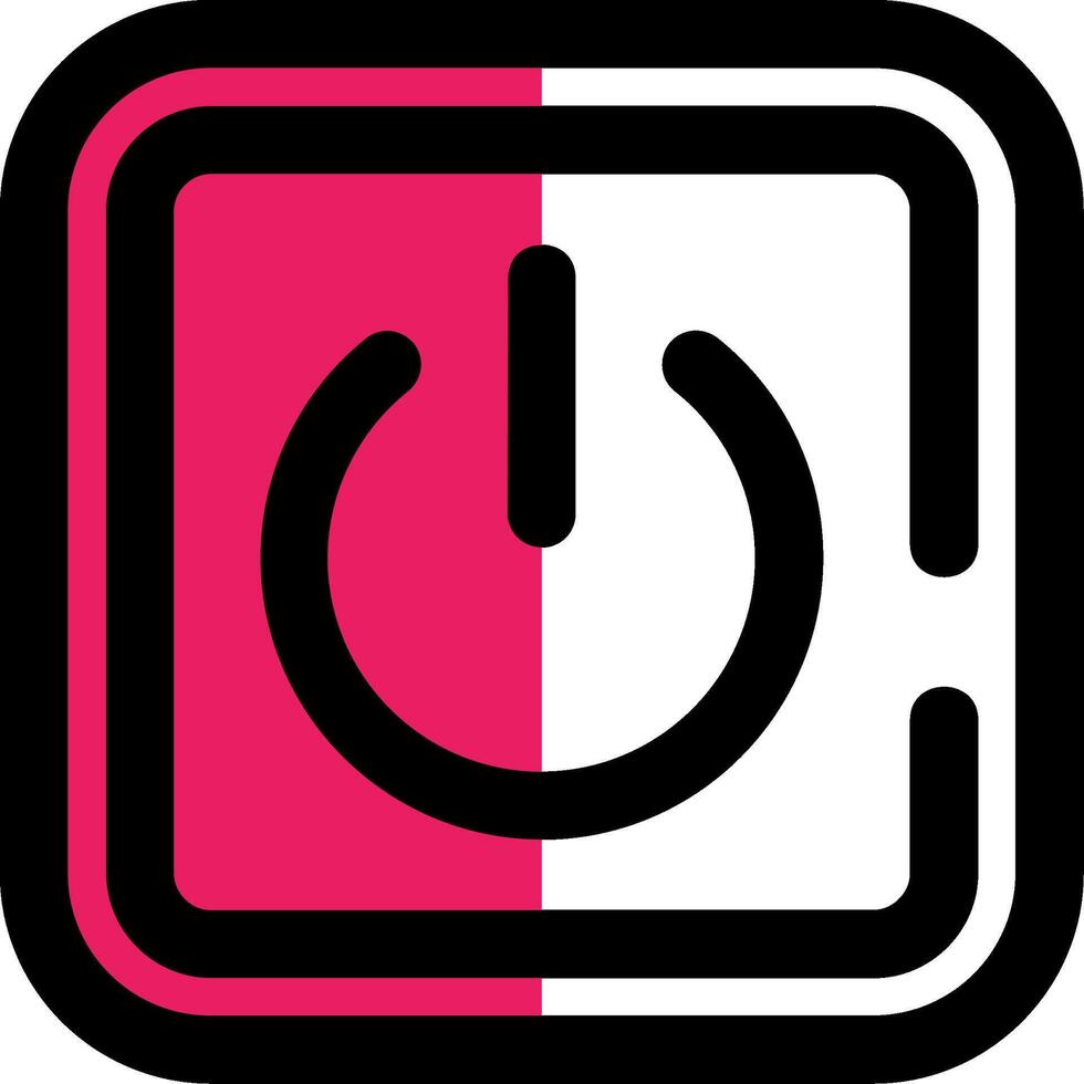 Power on Filled Half Cut Icon vector