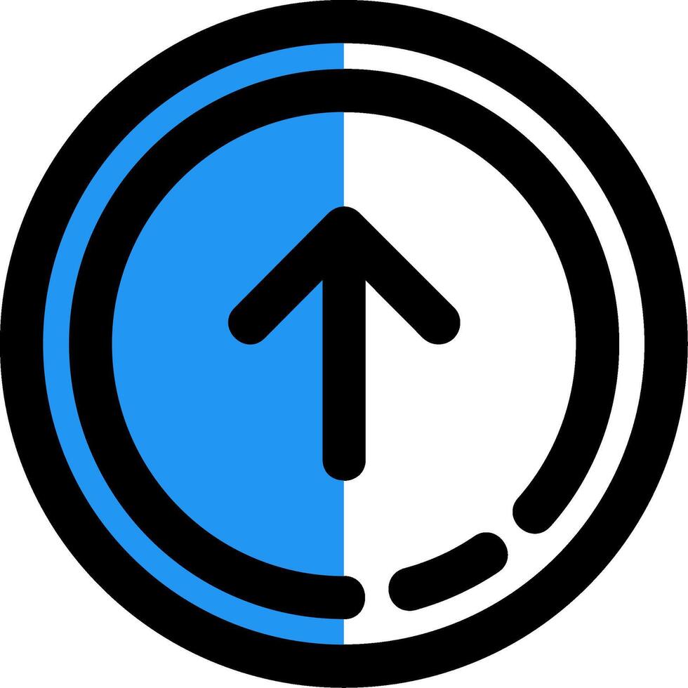 Up arrow Filled Half Cut Icon vector