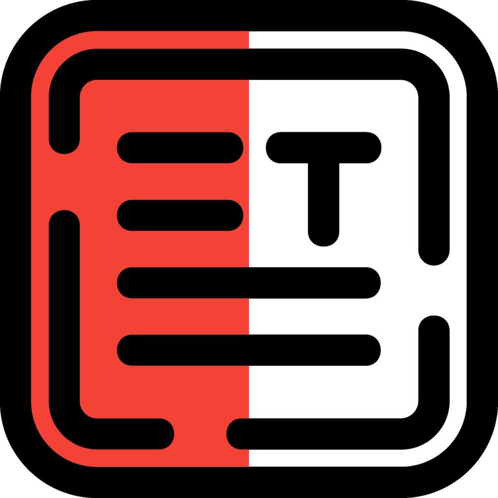 Align text Filled Half Cut Icon vector