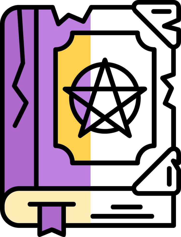 Magic book Filled Half Cut Icon vector