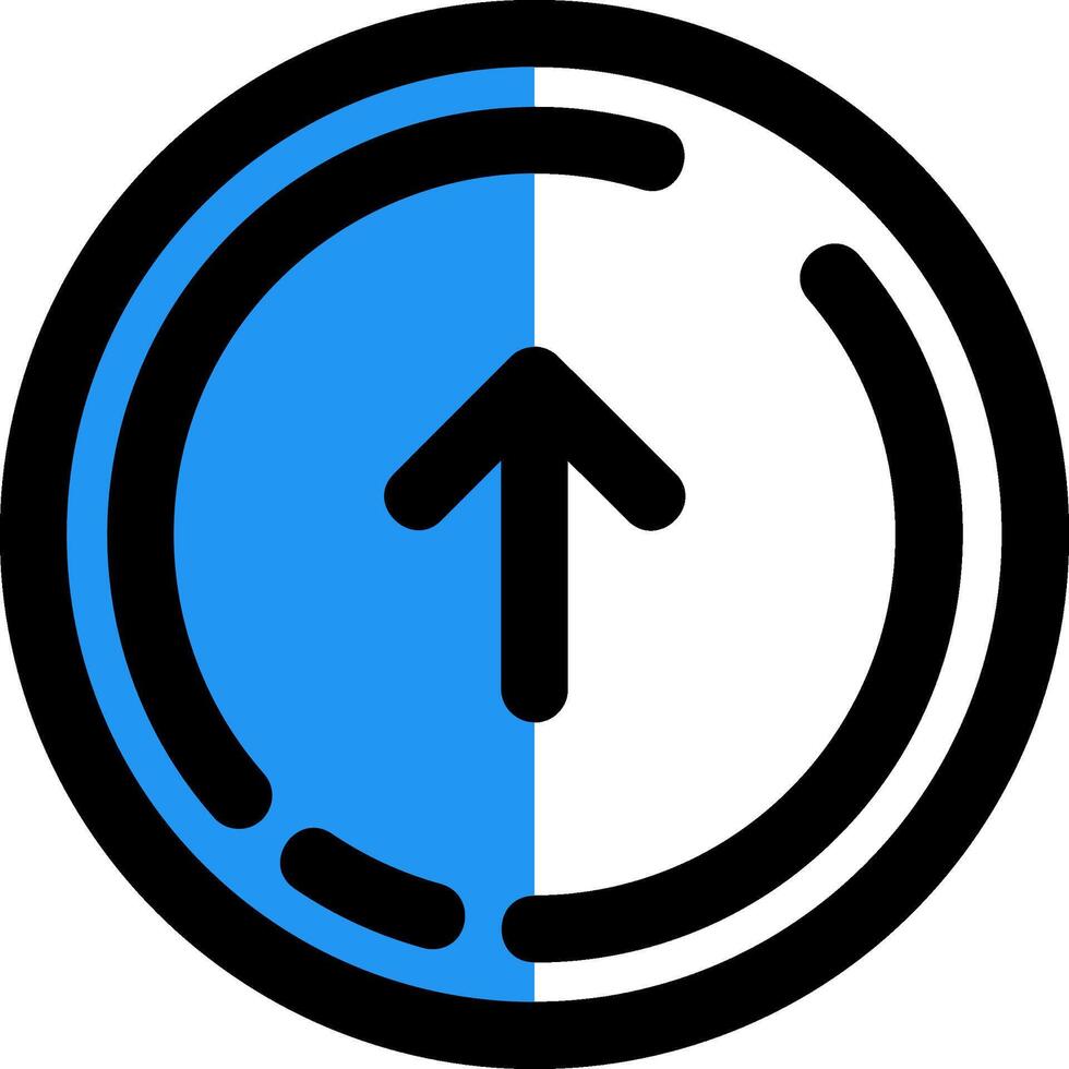 Up arrow Filled Half Cut Icon vector