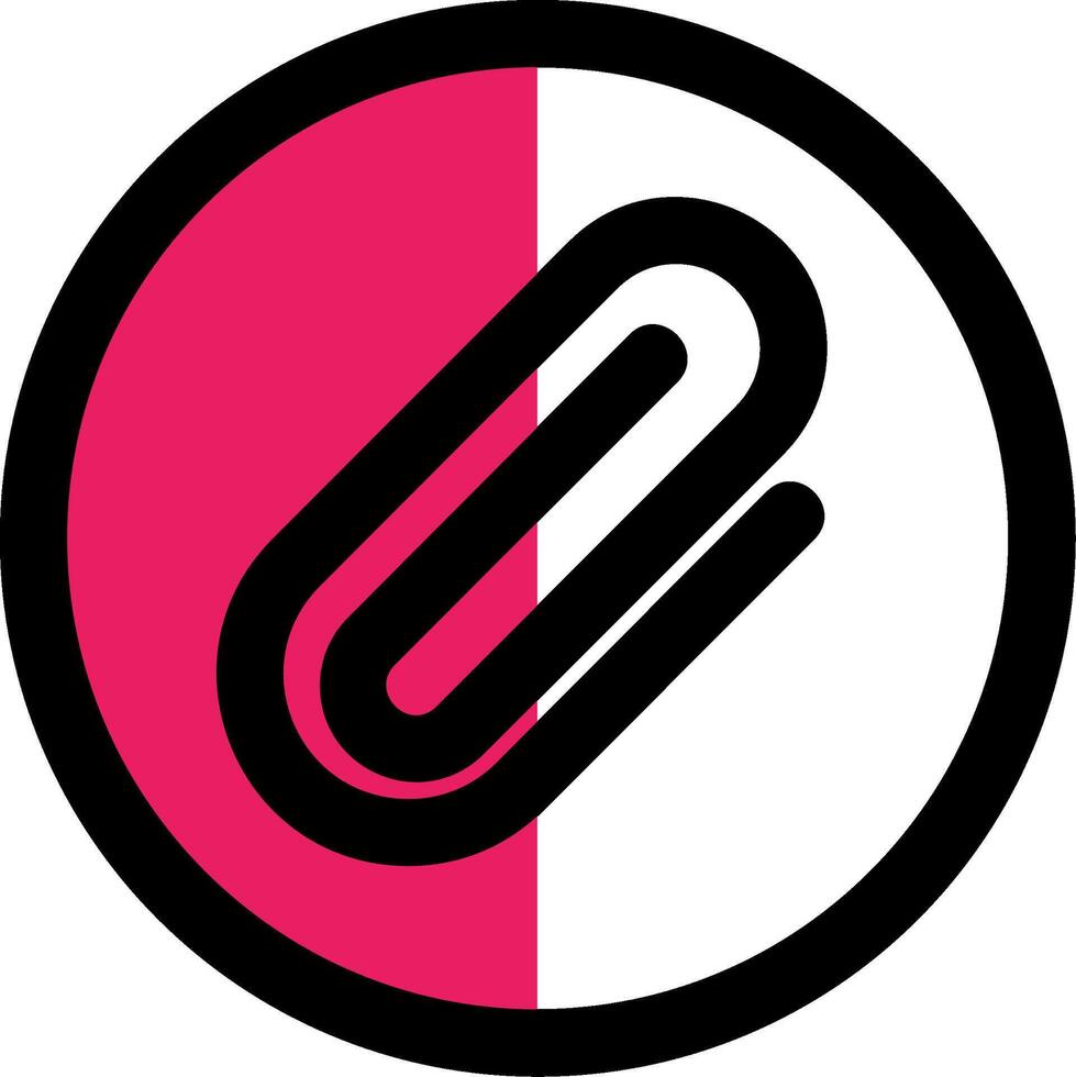 Paperclip 1 Filled Half Cut Icon vector